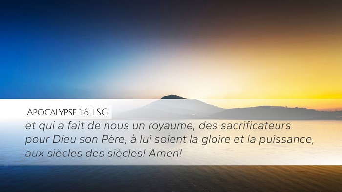 Apocalypse 1:6 LSG Bible Verse Image
