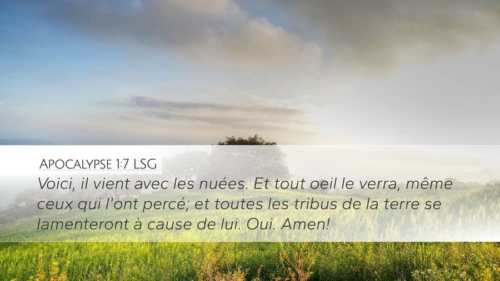 Apocalypse 1:7 LSG Bible Verse Image