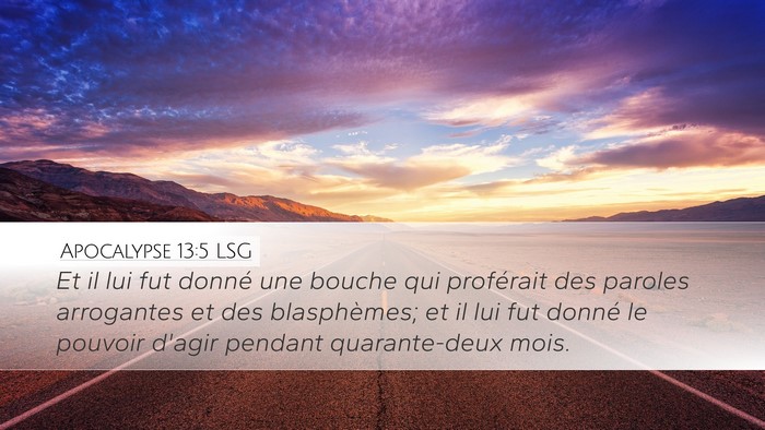 Apocalypse 13:5 LSG Bible Verse Image