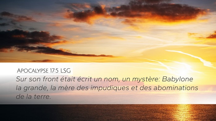 Apocalypse 17:5 LSG Bible Verse Image