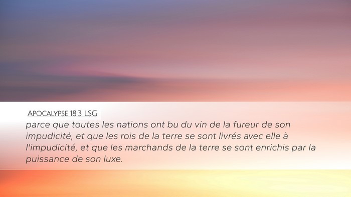 Apocalypse 18:3 LSG Bible Verse Image