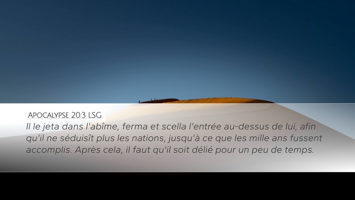 Apocalypse 20:3 LSG Bible Verse Image
