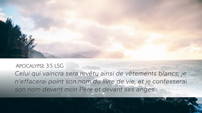 Apocalypse 3:5 LSG Bible Verse Image