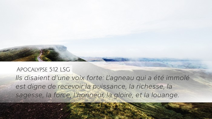 Apocalypse 5:12 LSG Bible Verse Image