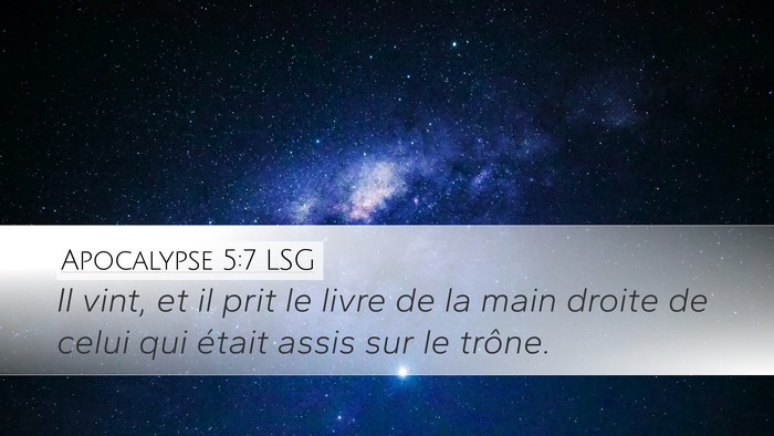 Apocalypse 5:7 LSG Bible Verse Image