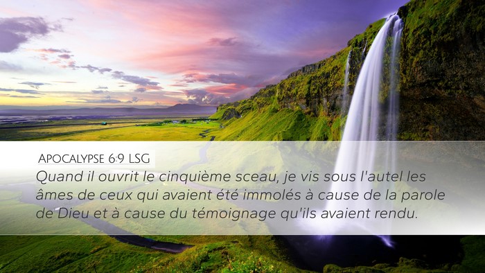 Apocalypse 6:9 LSG Bible Verse Image