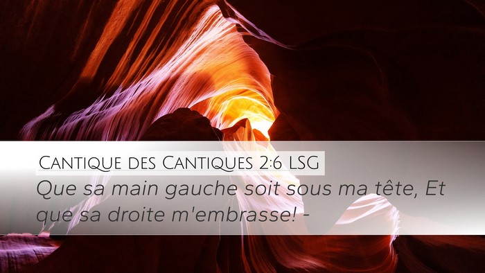 Cantique des Cantiques 2:6 LSG Bible Verse Image