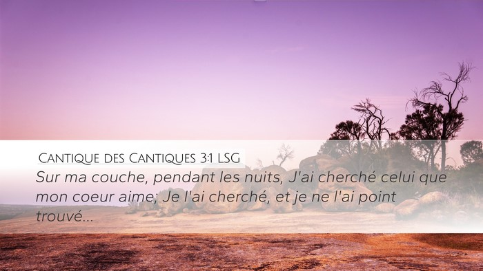 Cantique des Cantiques 3:1 LSG Desktop Wallpaper - Sur ma couche, pendant les nuits, J'ai cherché - Desktop Bible Verse Wallpaper