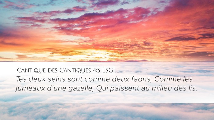 Cantique des Cantiques 4:5 LSG Bible Verse Image