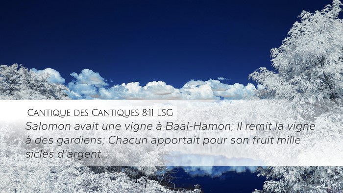 Cantique des Cantiques 8:11 LSG Bible Verse Image