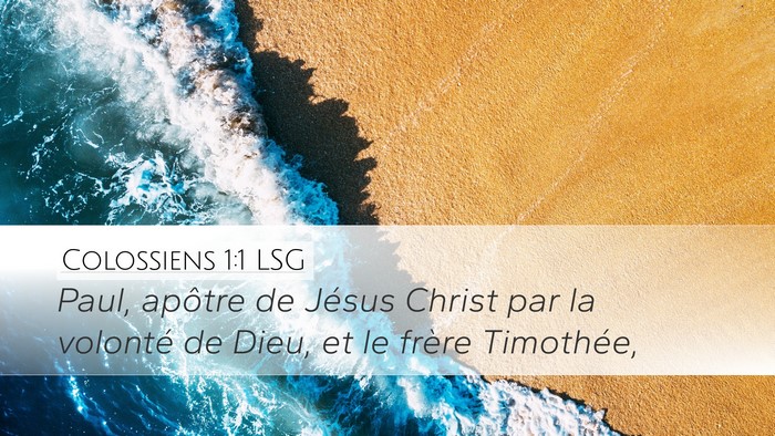 Colossiens 1:1 LSG Bible Verse Image