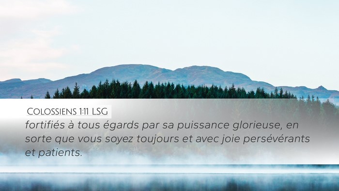 Colossiens 1:11 LSG Bible Verse Image