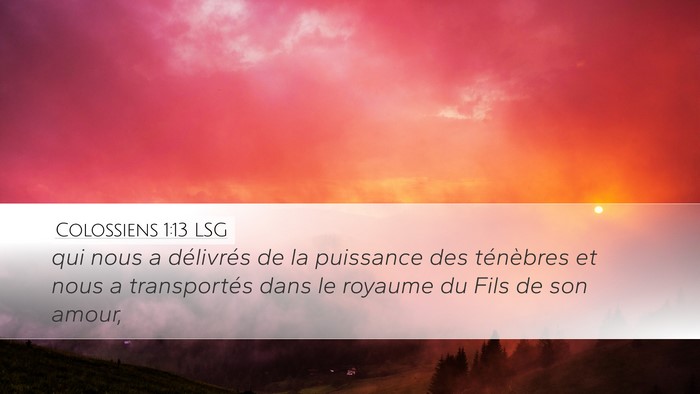 Colossiens 1:13 LSG Bible Verse Image