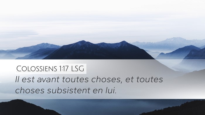Colossiens 1:17 LSG Bible Verse Image