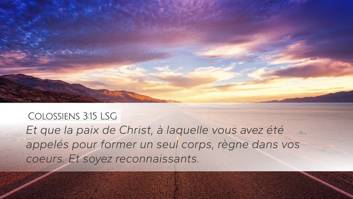 Colossiens 3:15 LSG Bible Verse Image