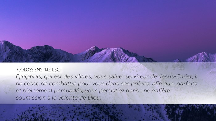 Colossiens 4:12 LSG Bible Verse Image