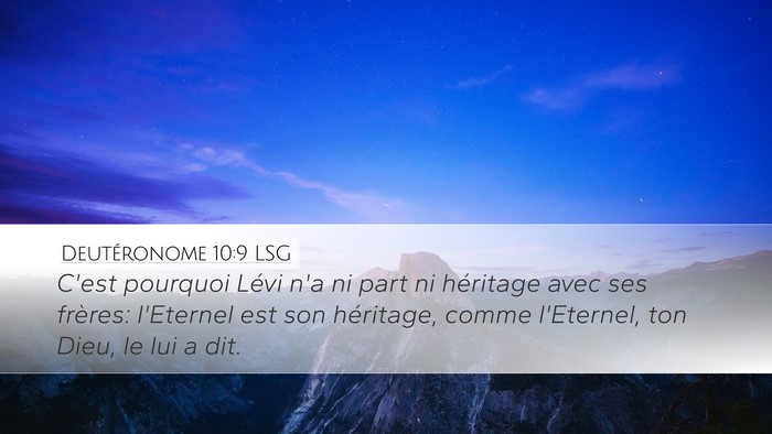 Deutéronome 10:9 LSG Bible Verse Image