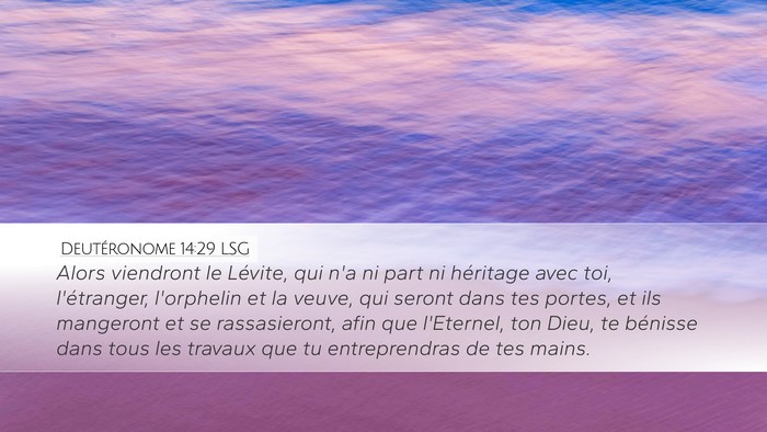 Deutéronome 14:29 LSG Bible Verse Image