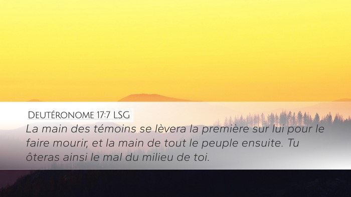 Deutéronome 17:7 LSG Bible Verse Image