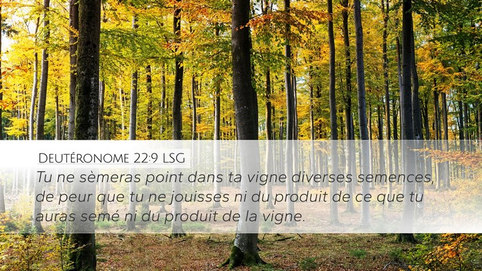 Deutéronome 22:9 LSG Bible Verse Image