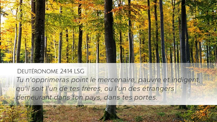 Deutéronome 24:14 LSG Bible Verse Image