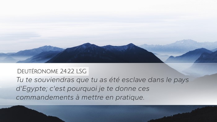Deutéronome 24:22 LSG Desktop Wallpaper - Tu te souviendras que tu as été esclave dans le - Desktop Bible Verse Wallpaper
