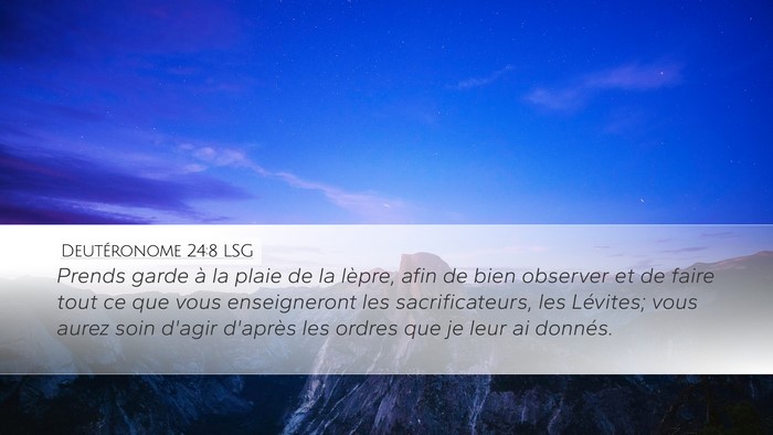 Deutéronome 24:8 LSG Bible Verse Image
