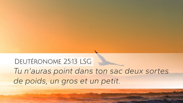 Deutéronome 25:13 LSG Bible Verse Image