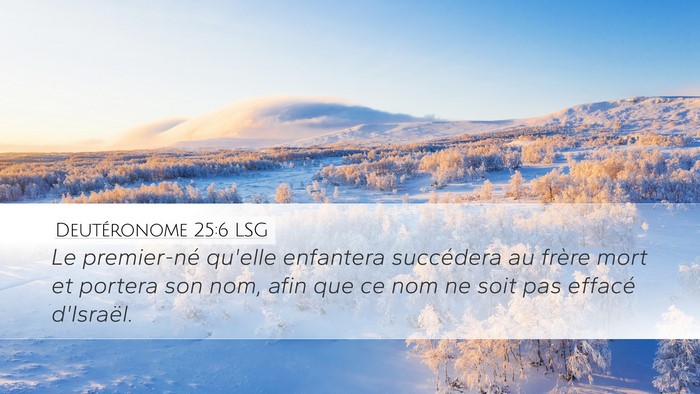 Deutéronome 25:6 LSG Bible Verse Image