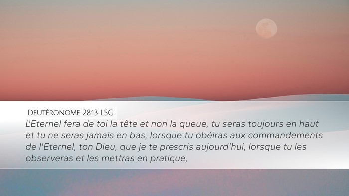 Deutéronome 28:13 LSG Bible Verse Image