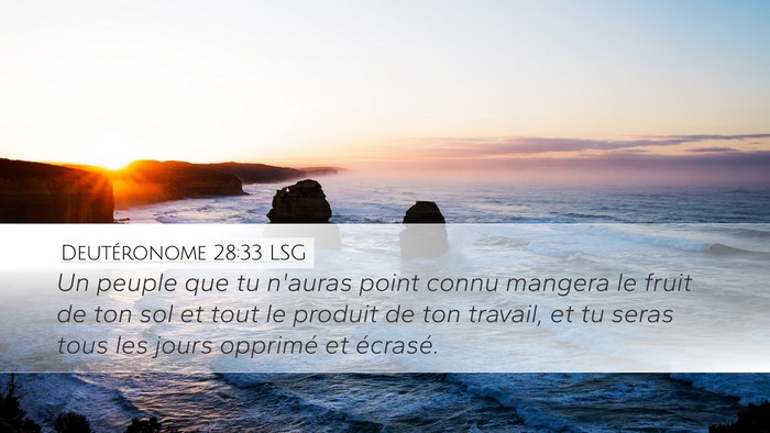 Deutéronome 28:33 LSG Bible Verse Image