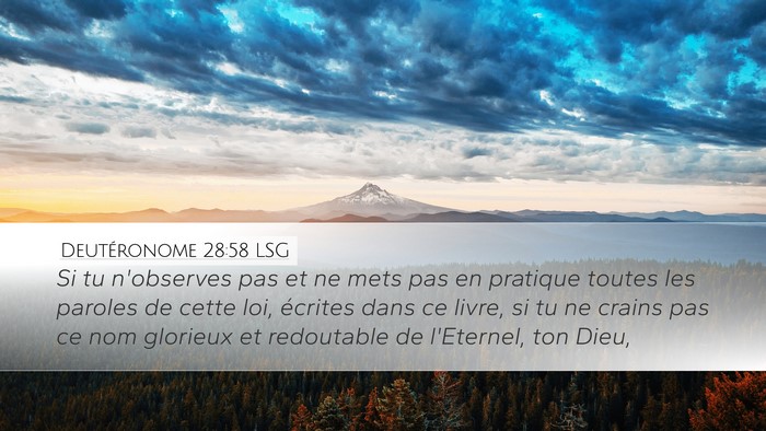 Deutéronome 28:58 LSG Bible Verse Image