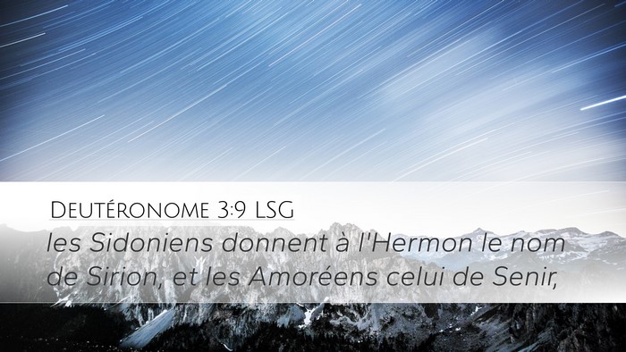 Deutéronome 3:9 LSG Bible Verse Image