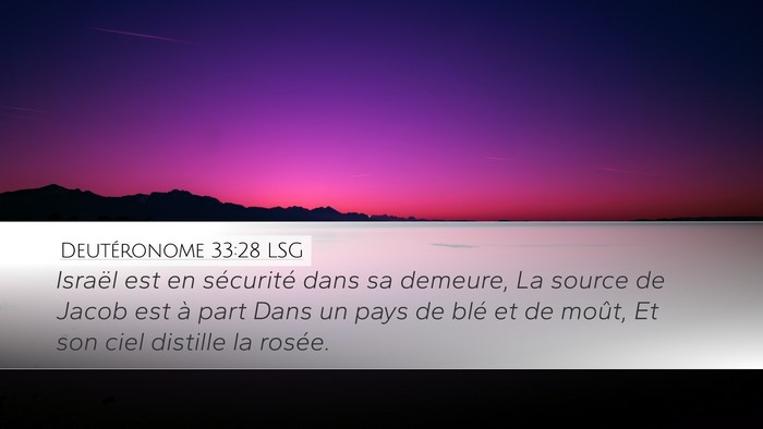 Deutéronome 33:28 LSG Bible Verse Image