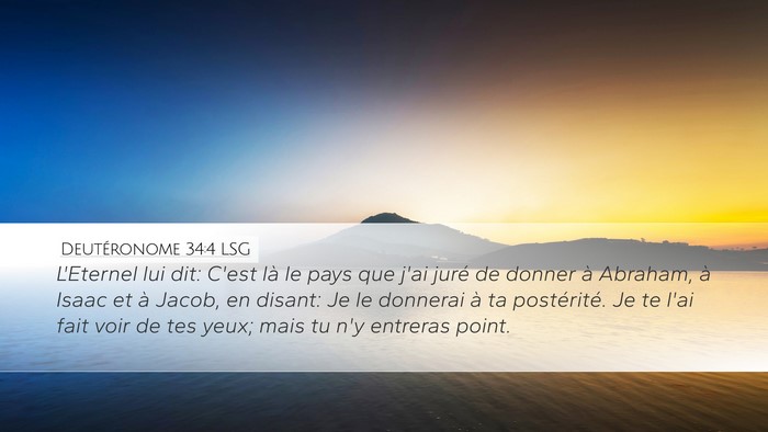 Deutéronome 34:4 LSG Bible Verse Image