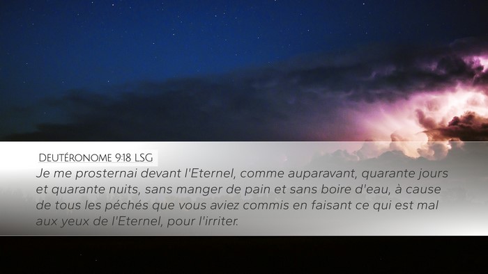 Deutéronome 9:18 LSG Bible Verse Image