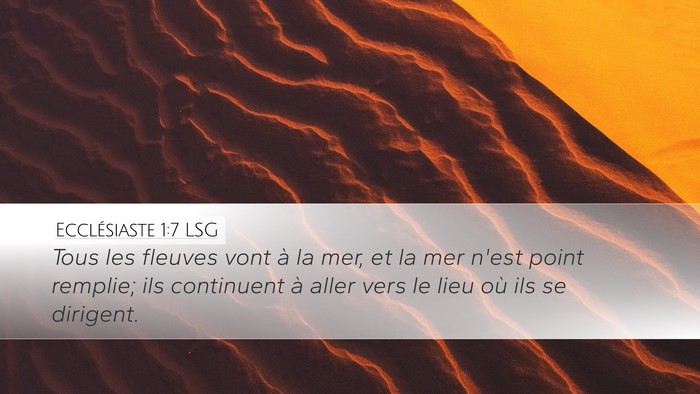 Ecclésiaste 1:7 LSG Bible Verse Image
