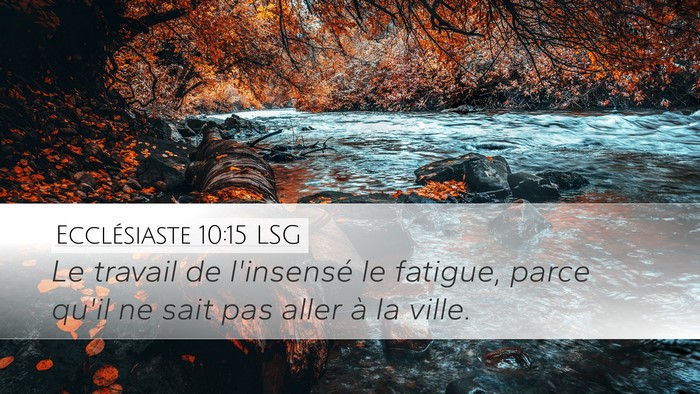 Ecclésiaste 10:15 LSG Bible Verse Image