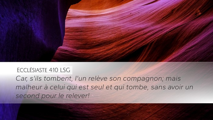 Ecclésiaste 4:10 LSG Bible Verse Image