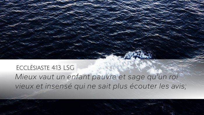 Ecclésiaste 4:13 LSG Bible Verse Image
