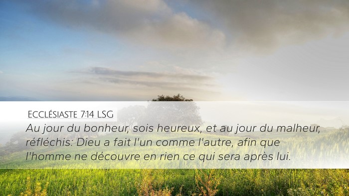 Ecclésiaste 7:14 LSG Bible Verse Image