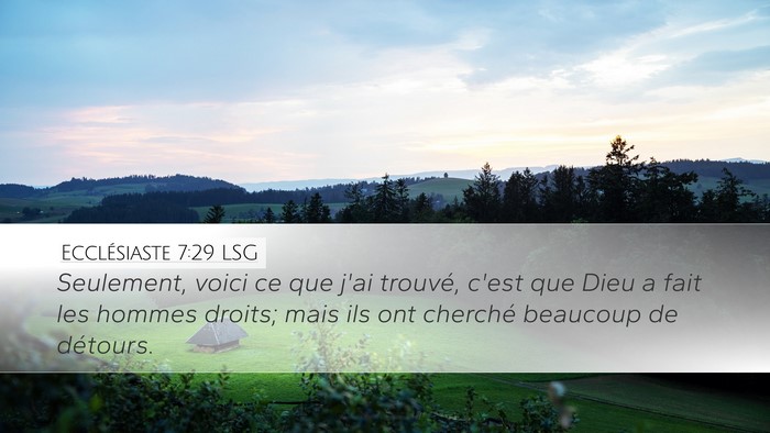 Ecclésiaste 7:29 LSG Bible Verse Image
