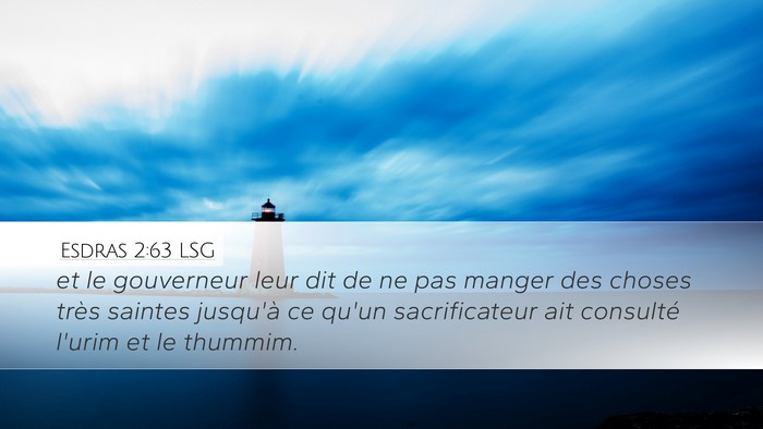 Esdras 2:63 LSG Bible Verse Image