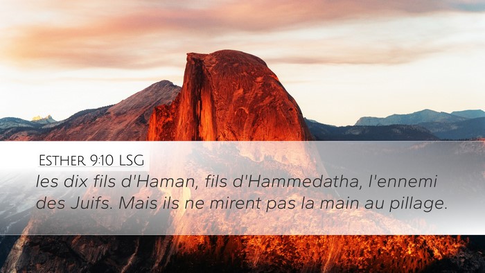 Esther 9:10 LSG Bible Verse Image