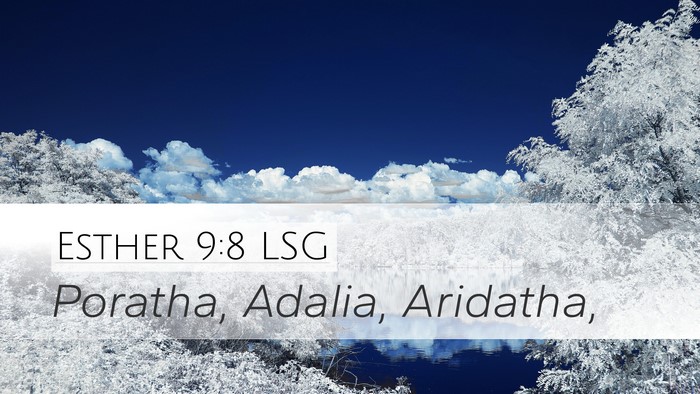 Esther 9:8 LSG Desktop Wallpaper - Poratha, Adalia, - Desktop Bible Verse Wallpaper