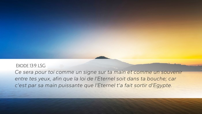 Exode 13:9 LSG Bible Verse Image
