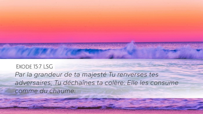 Exode 15:7 LSG Desktop Wallpaper - Par la grandeur de ta majesté Tu renverses tes - Desktop Bible Verse Wallpaper