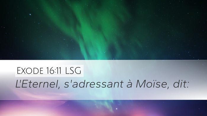 Exode 16:11 LSG Desktop Wallpaper - L'Eternel, s'adressant à Moïse, - Desktop Bible Verse Wallpaper