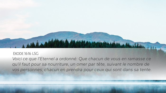 Exode 16:16 LSG Desktop Wallpaper - Voici ce que l'Eternel a ordonné: Que chacun de - Desktop Bible Verse Wallpaper
