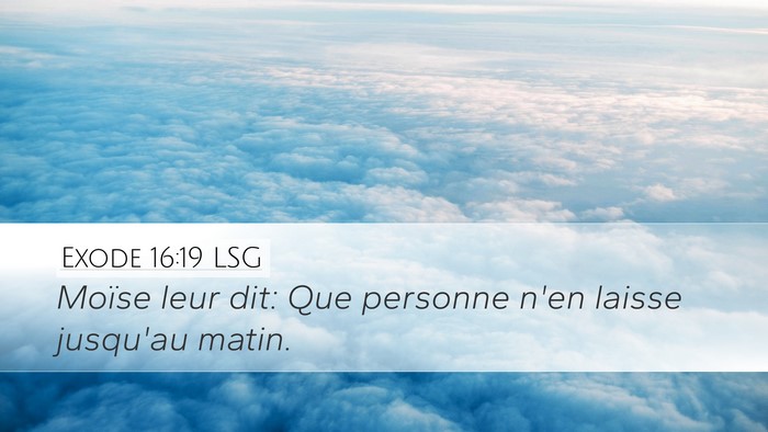 Exode 16:19 LSG Bible Verse Image